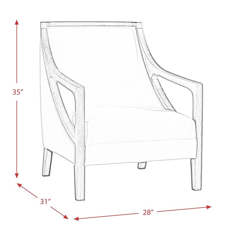 Large Picture of Elements International Hopkins UHK525101E Accent Chair - Natural/Espresso