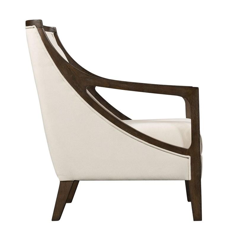Large Picture of Elements International Hopkins UHK525101E Accent Chair - Natural/Espresso