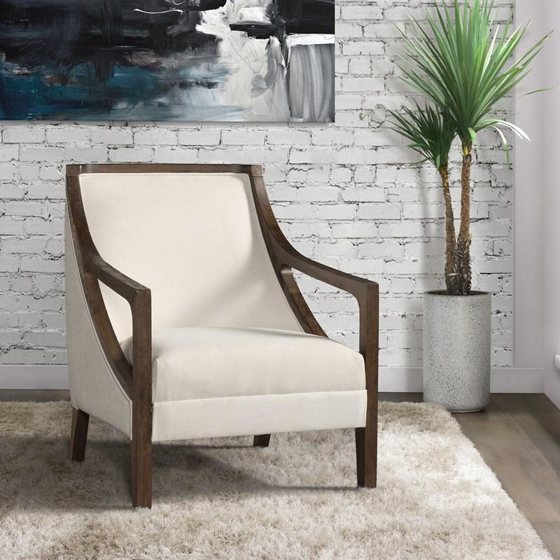 Large Picture of Elements International Hopkins UHK525101E Accent Chair - Natural/Espresso