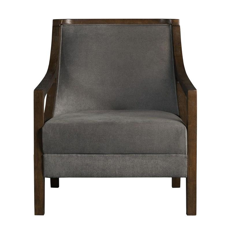 Large Picture of Elements International Hopkins UHK526101E Accent Chair - Charcoal/Espresso
