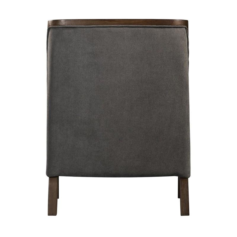 Large Picture of Elements International Hopkins UHK526101E Accent Chair - Charcoal/Espresso