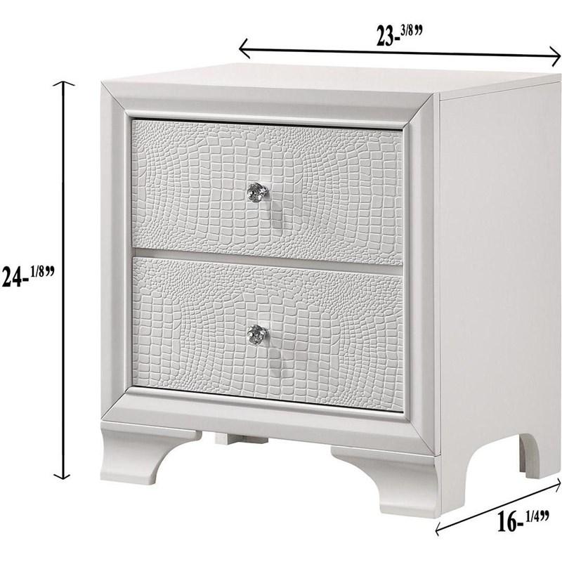 Large Picture of Crown Mark Lyssa B4310-2 Nightstand - Frost