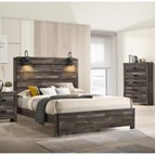 Crown Mark Carter B6800-K-BED King Panel Bed in One Box