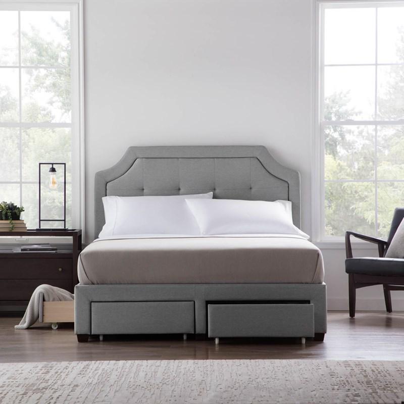 Large Picture of Malouf Watson Platform Bed Base - Oat (Full)