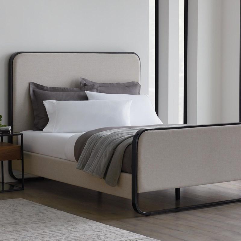 Large Picture of Malouf Godfrey Designer Bed - Charcoal (Full)