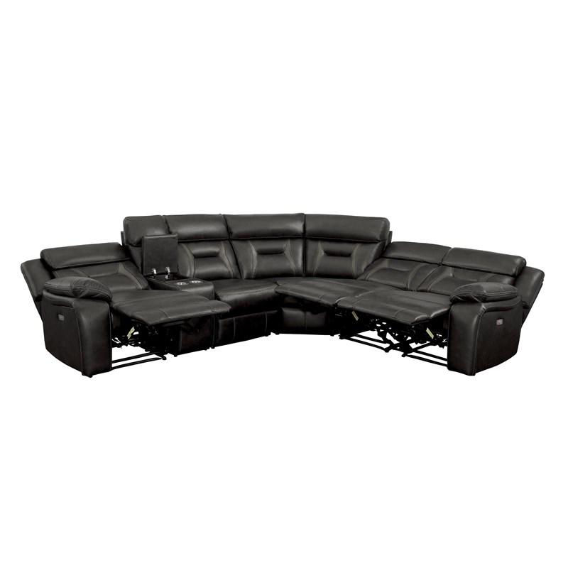 Large Picture of Homelegance Amite 8229DG*6PW 6 pc Modular Power Reclining Sectional