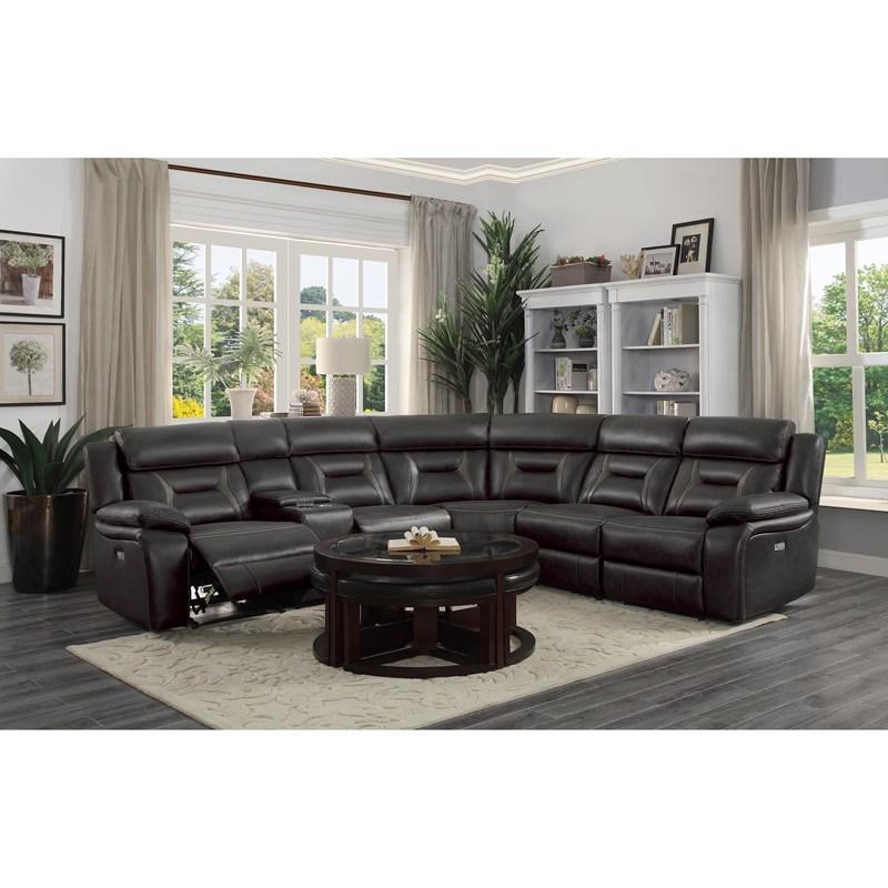 Large Picture of Homelegance Amite 8229DG*6PW 6 pc Modular Power Reclining Sectional