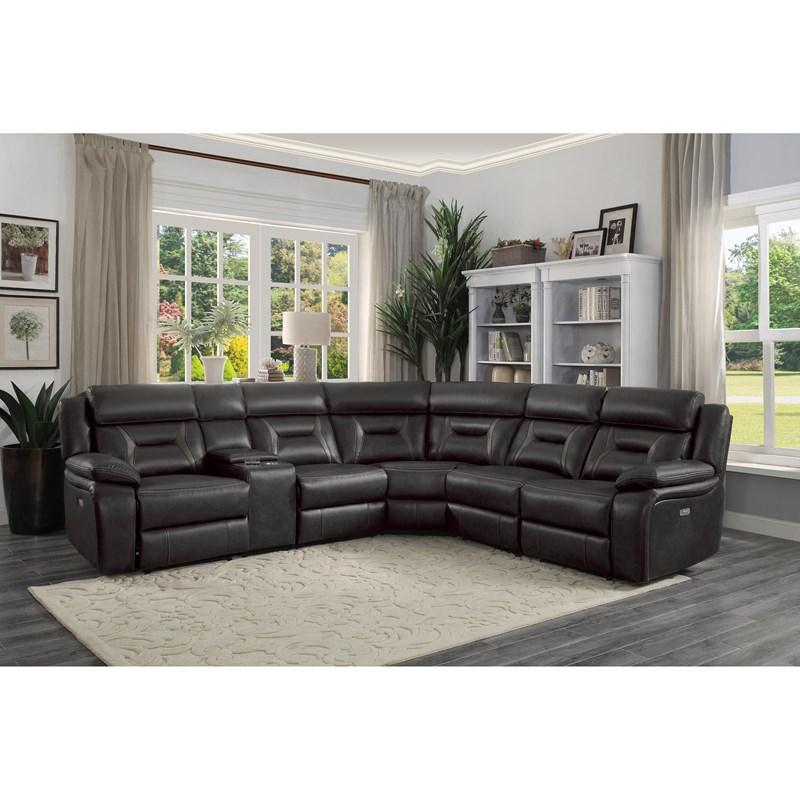 Large Picture of Homelegance Amite 8229DG*6PW 6 pc Modular Power Reclining Sectional