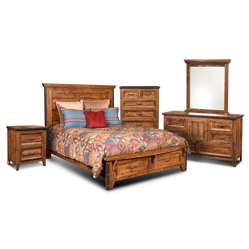 Large Picture of Horizon Home Furniture H4365 King Storage Bed - Brown