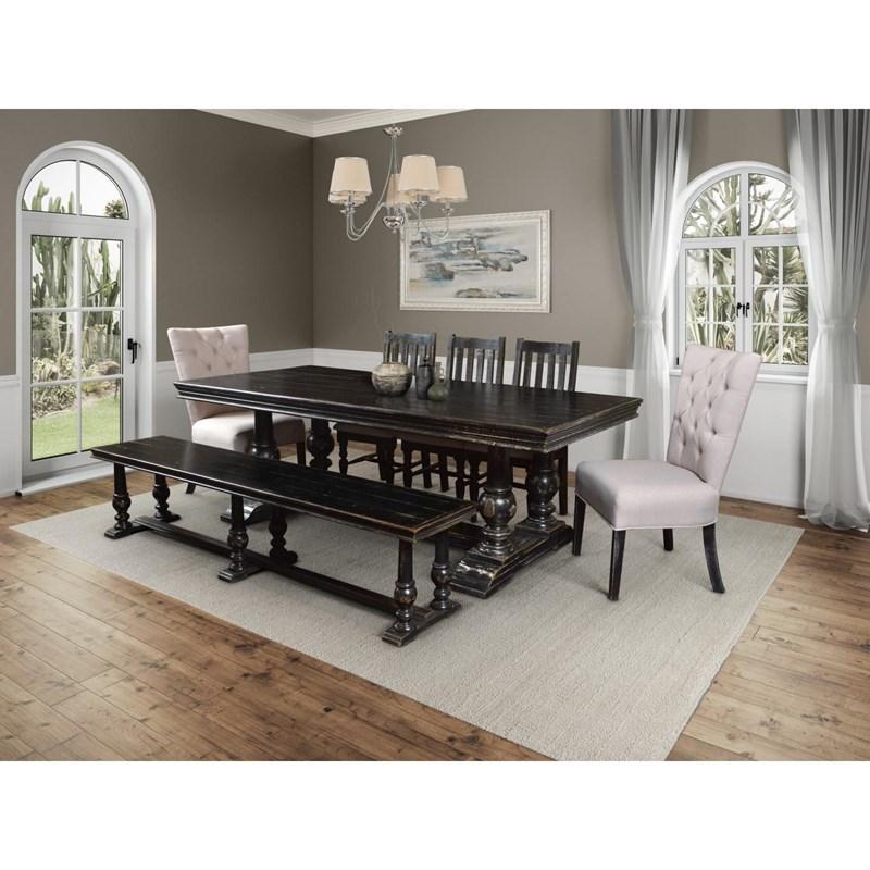 Large Picture of Horizon Home Furniture Old World Monaco H8030-088-BLK Dining Bench