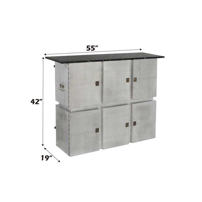 Large Picture of Acme Furniture Brancaster 70450 Bar Table with Marble Top