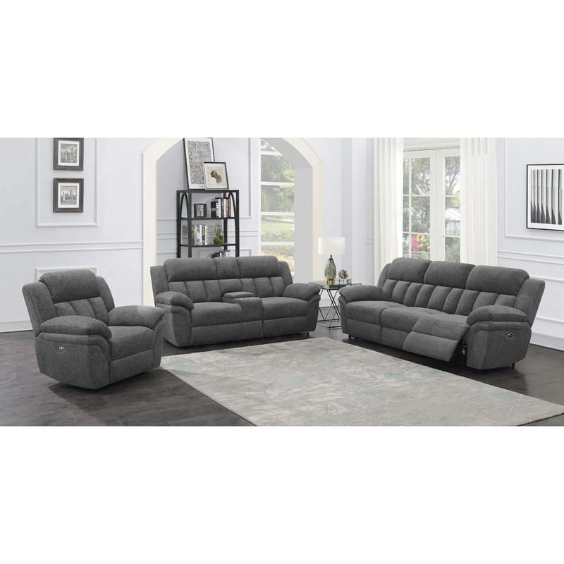 Large Picture of Coaster Furniture Bahrain 609543P Upholstered Power Glider Recliner - Charcoal
