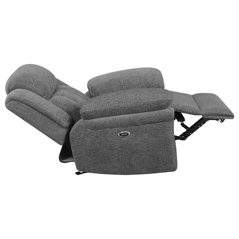 Large Picture of Coaster Furniture Bahrain 609543P Upholstered Power Glider Recliner - Charcoal