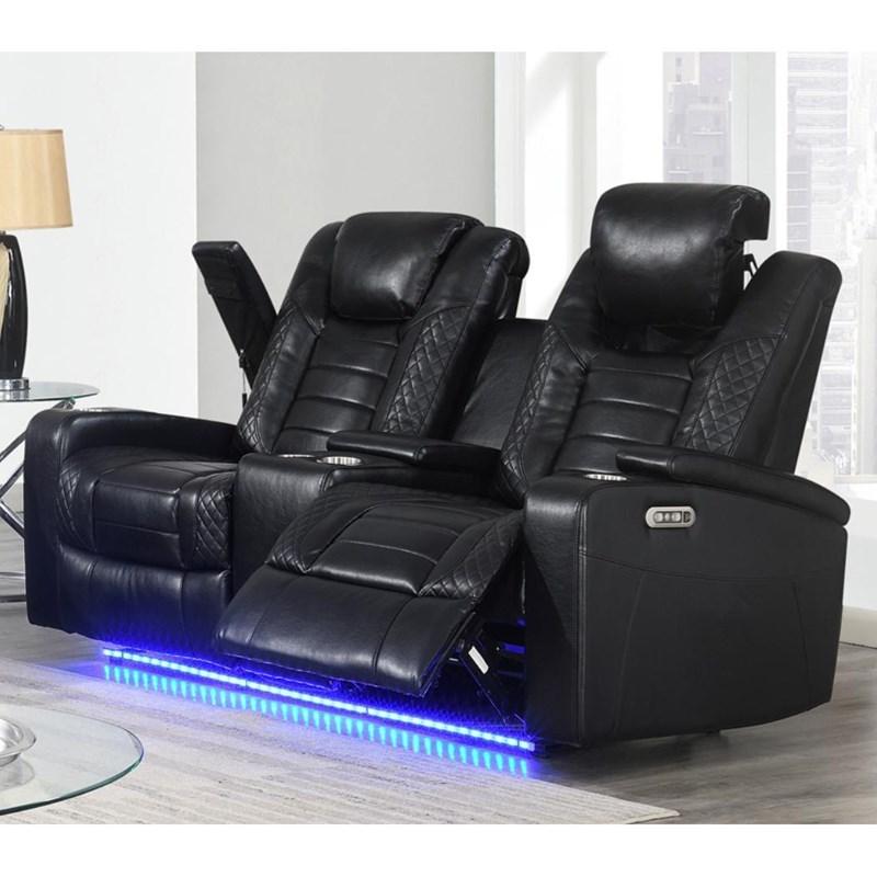 PFC Furniture Industries Transformer U1871 Power Reclining Loveseat - Black