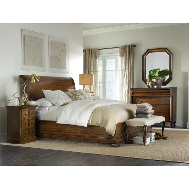 Large Picture of Hooker Furniture 5447-90450B Archivist Queen Sleigh Bed withLow Footboard