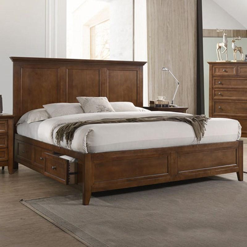 Intercon Furniture San Mateo SM-BR-8865KS-TUS-C King Panel Bed with Storage - Tuscan