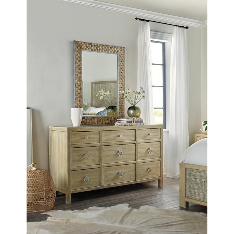 Large Picture of Hooker Furniture 6015-90202-80 Surfrider Nine-Drawer Dresser