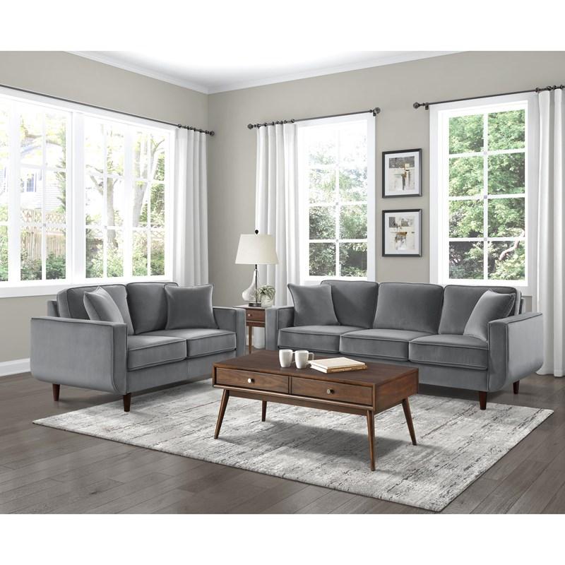 Large Picture of Homelegance Rand 9329GY-3 Sofa - Grey