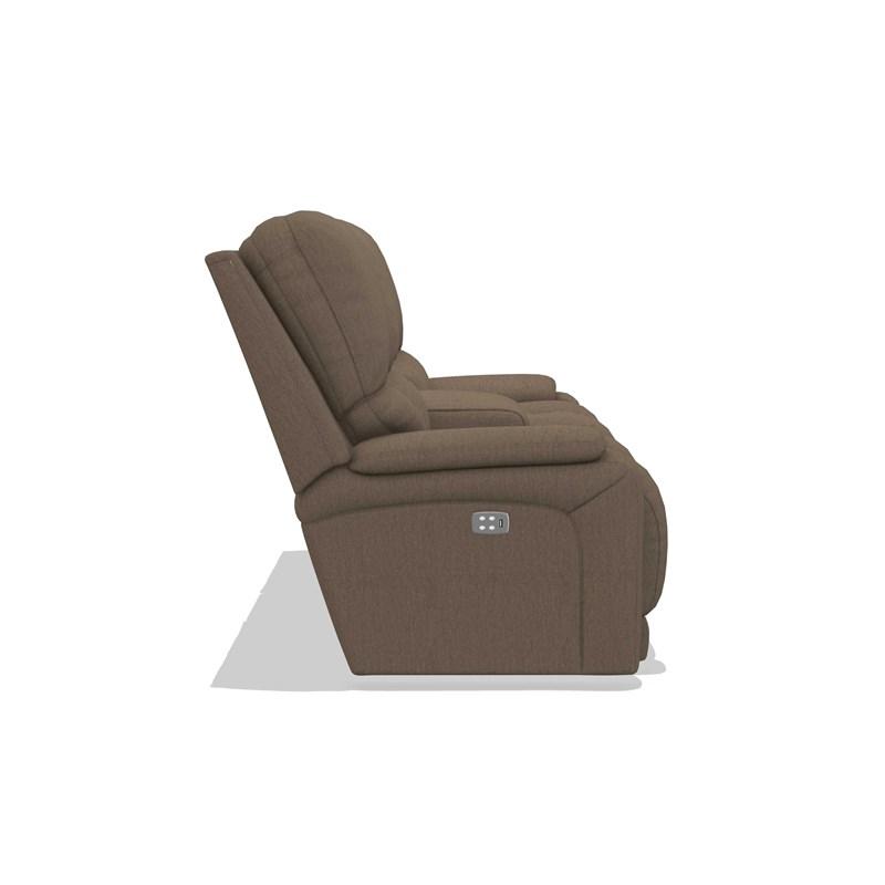 Large Picture of La-Z-Boy Greyson Power Reclining Loveseat with Headrest & Console - Java