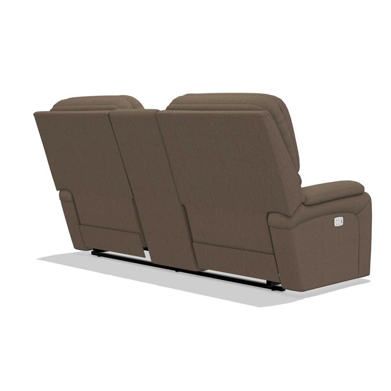 Large Picture of La-Z-Boy Greyson Power Reclining Loveseat with Headrest & Console - Java