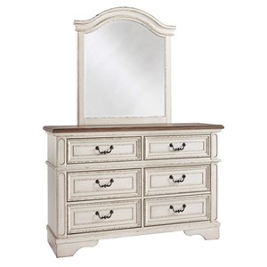 Signature Design by Ashley Realyn B743B12 Dresser and Mirror (Kids Dressers - 6 Drawers)