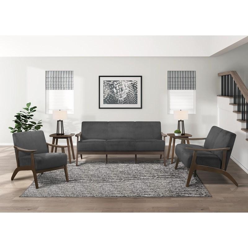 Large Picture of Homelegance Carlson 1032DG-2 Love Seat - Dark Grey