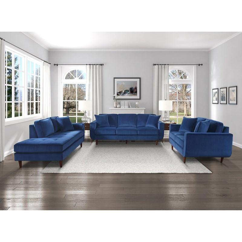 Large Picture of Homelegance Rand 9329BU-3 Sofa - Navy