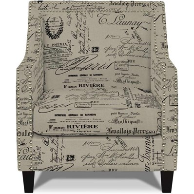 Elements International Erica UER636100CA Chair with Chrome Nails - Script