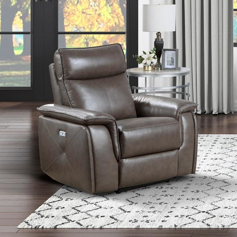 Large Picture of Homelegance Maroni 8259RFDB-1PWH Power Reclining Chair with Power Headrest