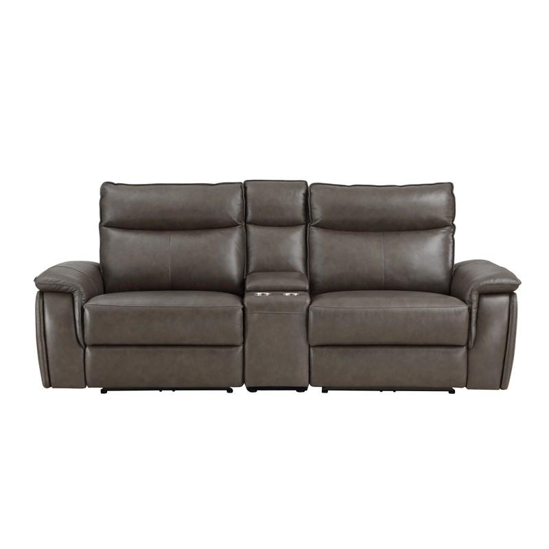 Homelegance Maroni 8259RFDB-2CNPWH* Power Double Reclining Love Seat with Center Console and Power Headrests