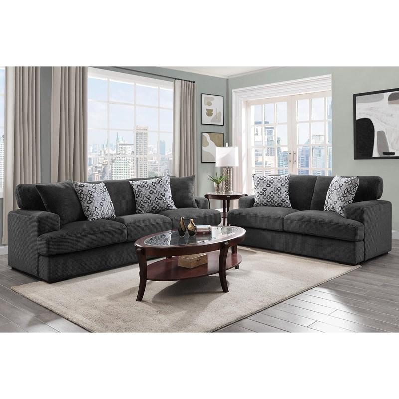 Large Picture of Homelegance Rivermeade 9318CBN-2 Love Seat - Grey