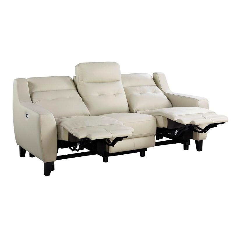 Large Picture of Homelegance Conrad 9337CR-3PW Power Double Reclining Sofa - Cream