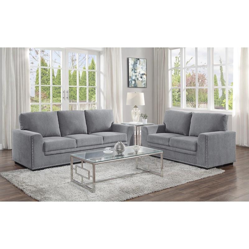 Large Picture of Homelegance Morelia 9468DG-2 Love Seat - Grey