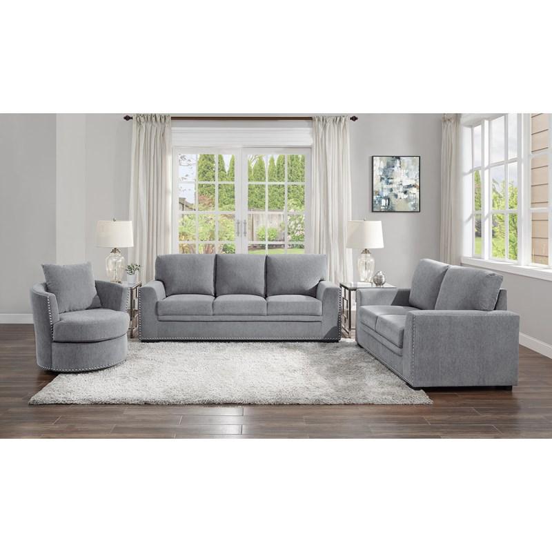 Large Picture of Homelegance Morelia 9468DG-2 Love Seat - Grey