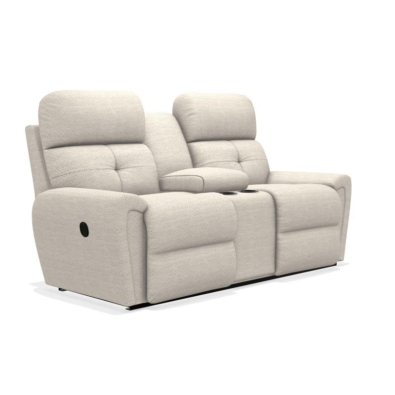Large Picture of La-Z-Boy Douglas Reclining Loveseat w/ Console - Oyster