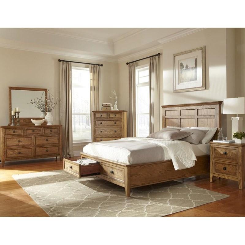 Large Picture of Intercon Furniture Alta AL-BR-5350CS-BAS-C California King Storage Bed - Brushed Ash