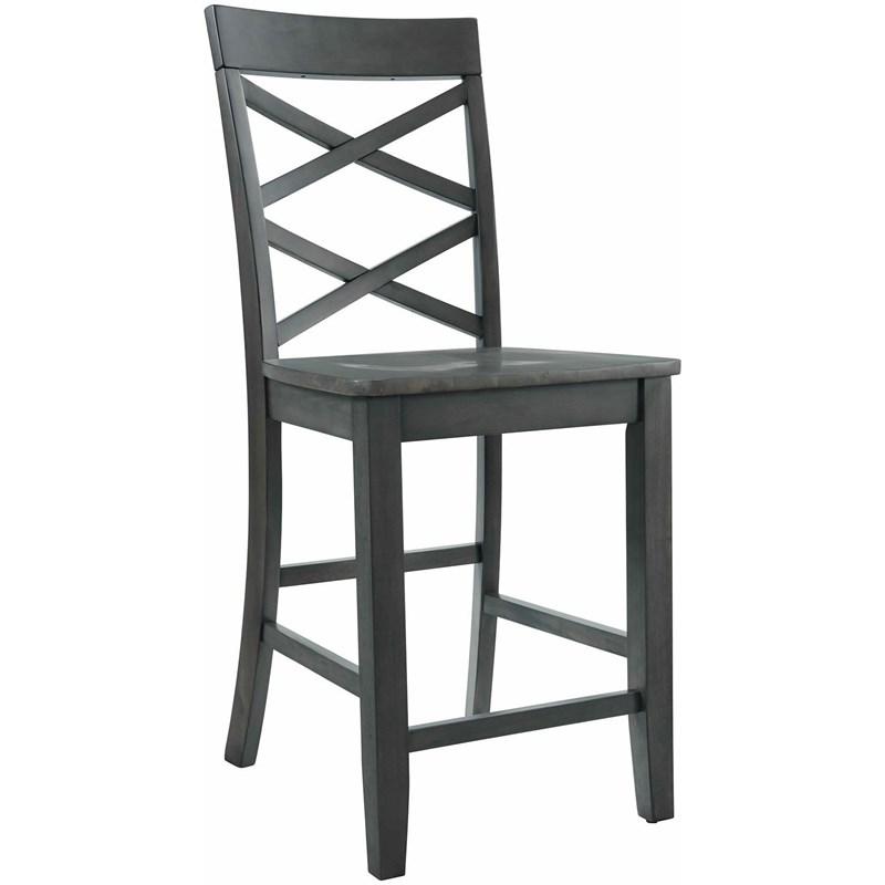 Large Picture of Elements International Renegade DRN3006CS 6 pc Counter Height Dining Set - Grey