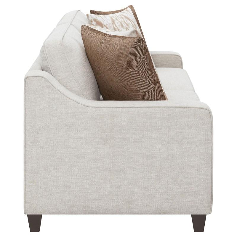 Large Picture of Coaster Furniture Christine 552061 Upholstered Sloped Arm Sofa - Beige
