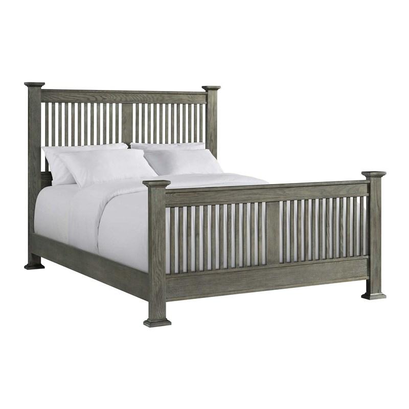 Intercon Furniture Oak Park OP-BR-5825CK-PEW-C California King Slat Bed - Pewter