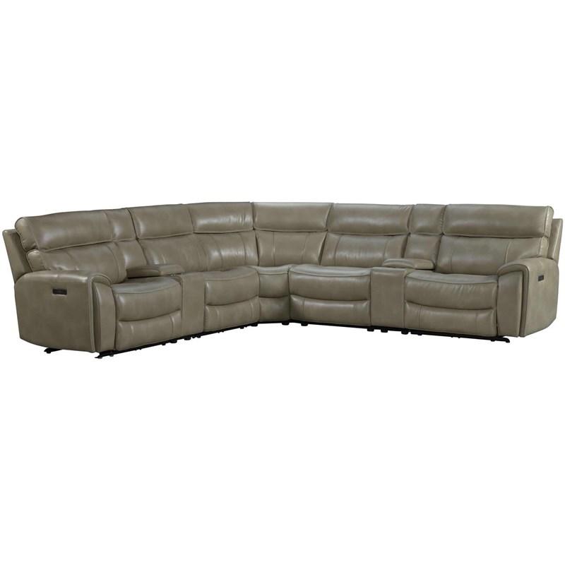 Intercon Furniture Summit 7 pc Dual Power Sectional Set - Bolero Mushroom