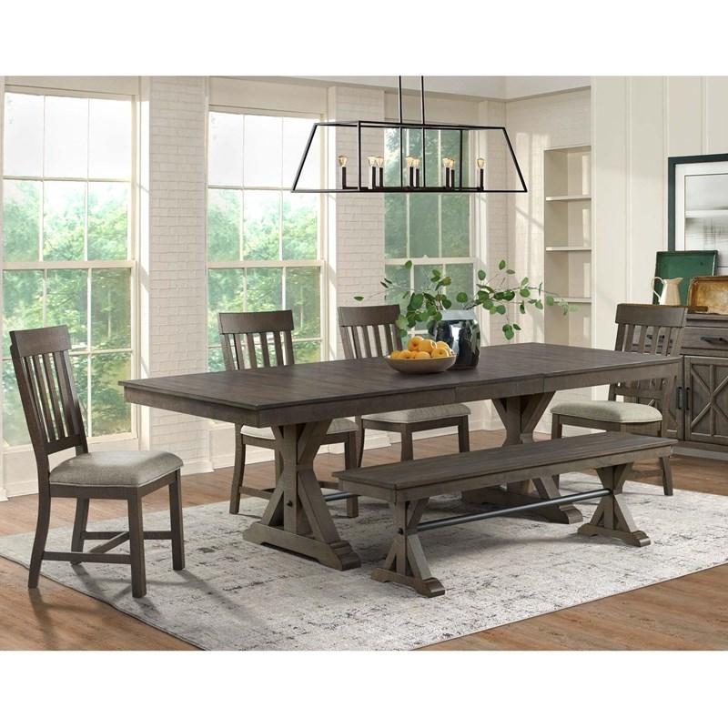 Large Picture of Intercon Furniture Sullivan SU-TA-40104-BCL-C Trestle Dining Table