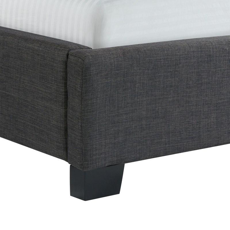 Large Picture of Elements International Morrow UMW090QB Queen Upholstered Bed - Charcoal