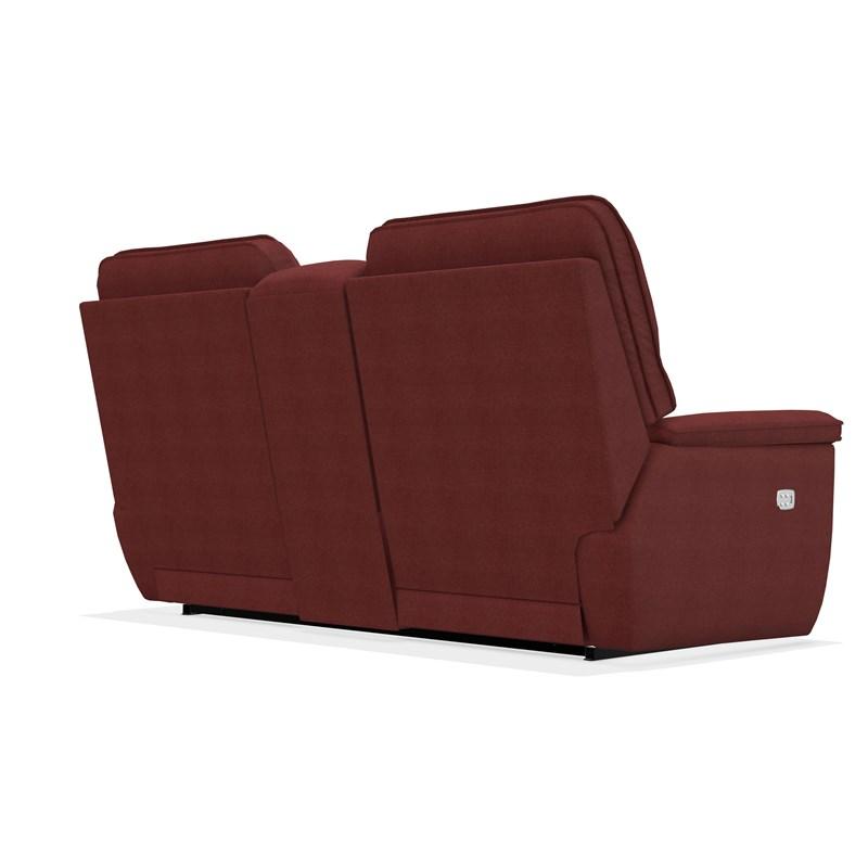 Large Picture of La-Z-Boy Norris Power Reclining Loveseat with Console and Headrest - Mulberry