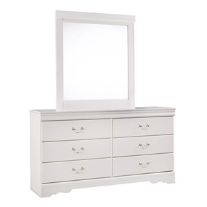 Signature Design by Ashley Anarasia B129B3 Dresser and Mirror (Dressers - 6 Drawers)