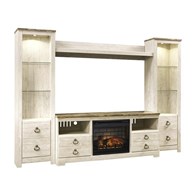 Signature Design by Ashley Willowton W267W9 4 pc Entertainment Center with Electric Fireplace (Entertainment Centers)