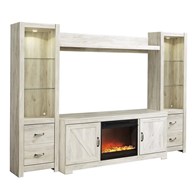 Signature Design by Ashley Bellaby W331W5 4 pc Entertainment Center with Fireplace (Entertainment Centers)