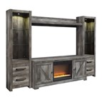 Signature Design by Ashley Wynnlow W440W5 4 pc Entertainment Center with Electric Fireplace