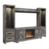 Signature Design by Ashley Wynnlow W440W5 4 pc Entertainment Center with Electric Fireplace (Entertainment Centers)