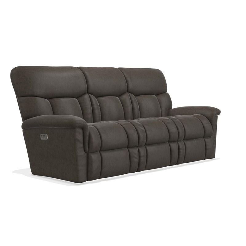 Large Picture of La-Z-Boy Mateo Power Wall Reclining Sofa w/ Headrest and Lumbar - Charcoal