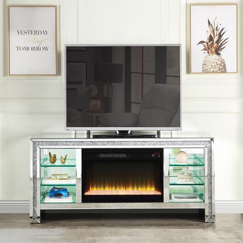 Acme Furniture Noralie LV00317 TV Stand with Fireplace & LED
